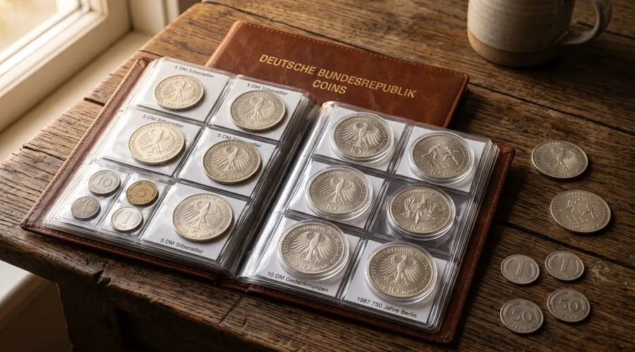 Rückseite einer Vintage-Brosche mit Markensignatur – Nahaufnahme